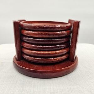 Kamenstein Stylish‎ Brown Wooden Coaster Set